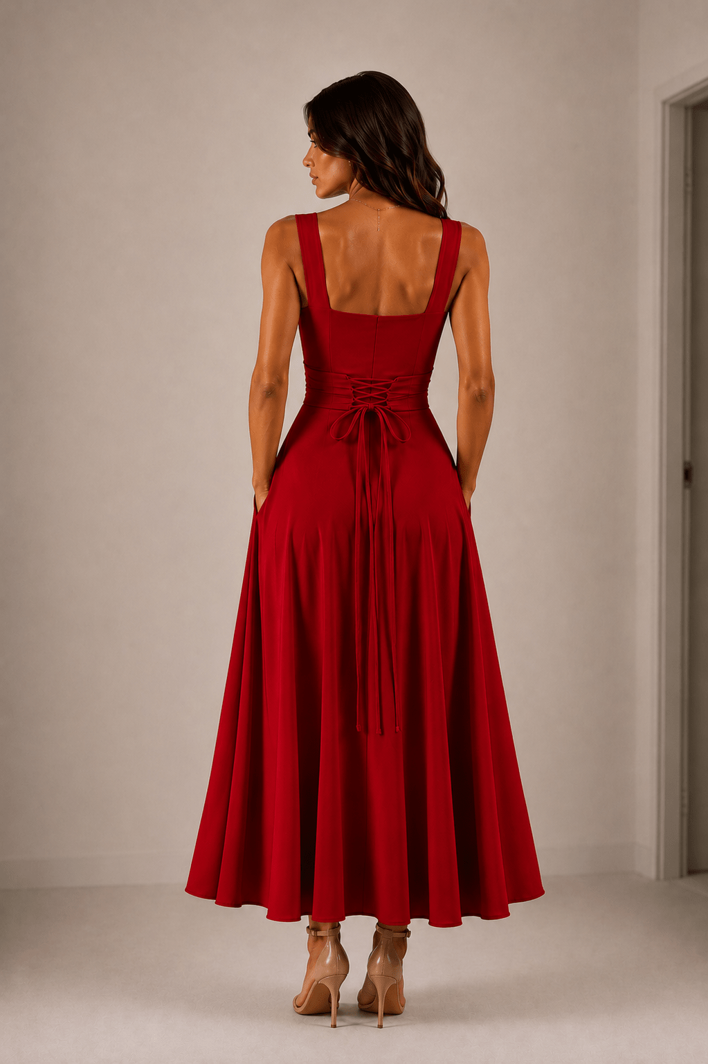 Robe midi Fiorella nouée au dos – photo 12