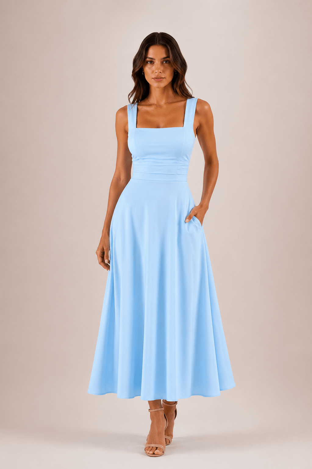 Robe midi Fiorella nouée au dos – photo 5