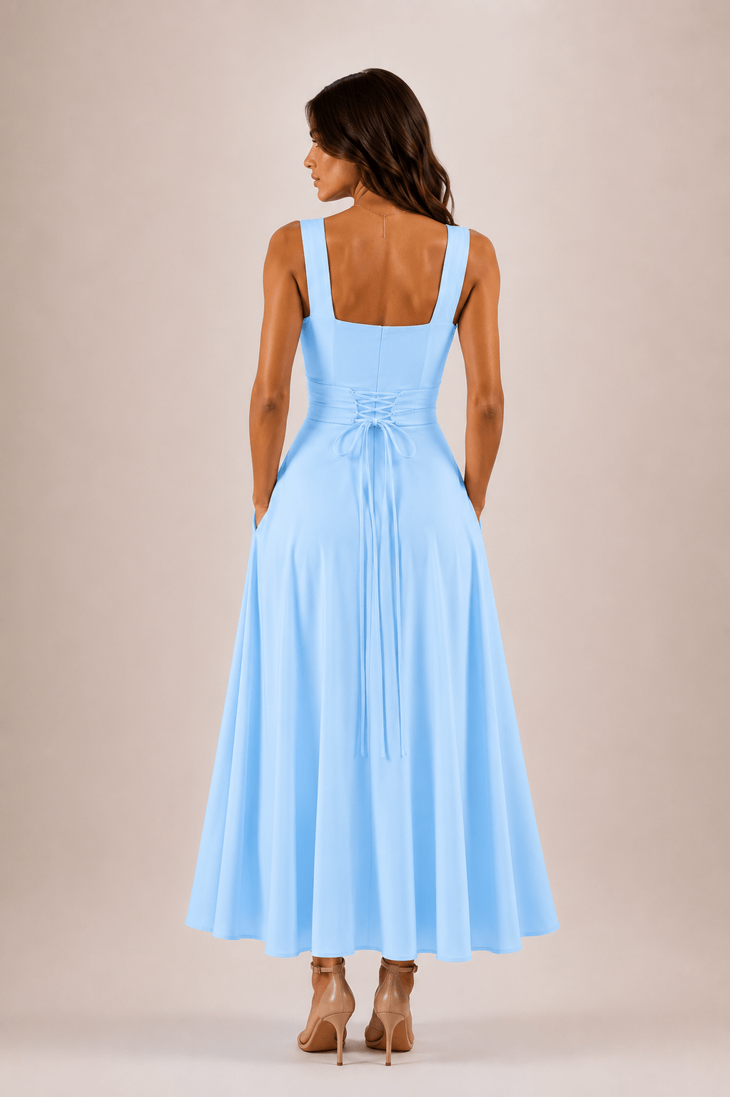 Robe midi Fiorella nouée au dos – photo 6