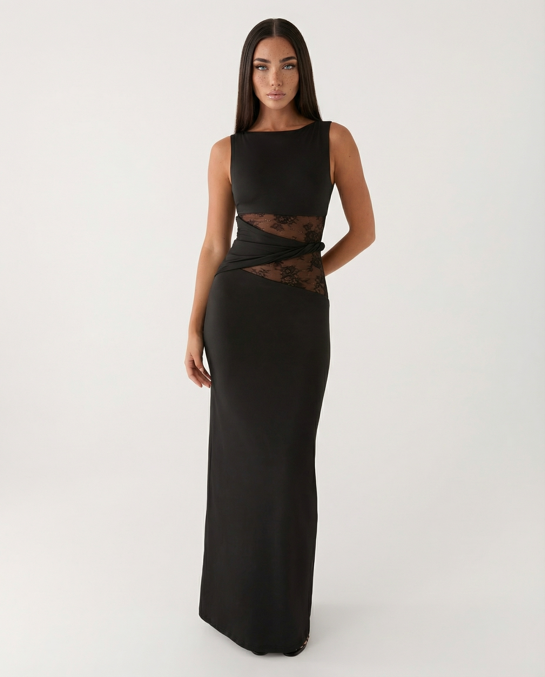 Robe longue Lace Illusion – photo 3