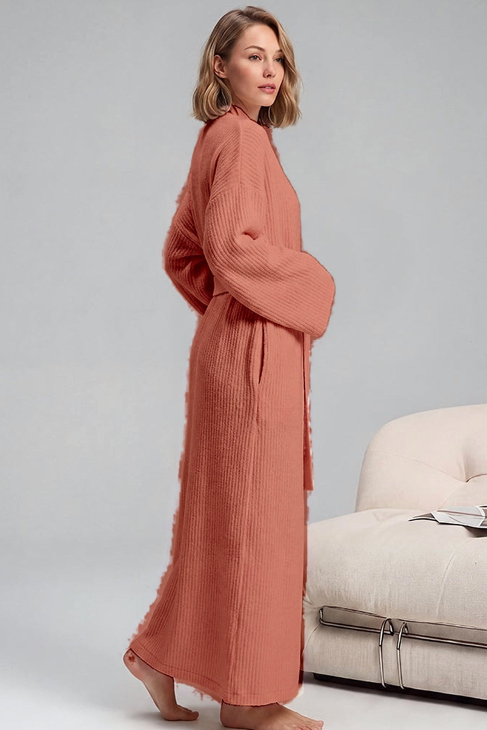 Peignoir Noelle en peluche à poches – photo 34