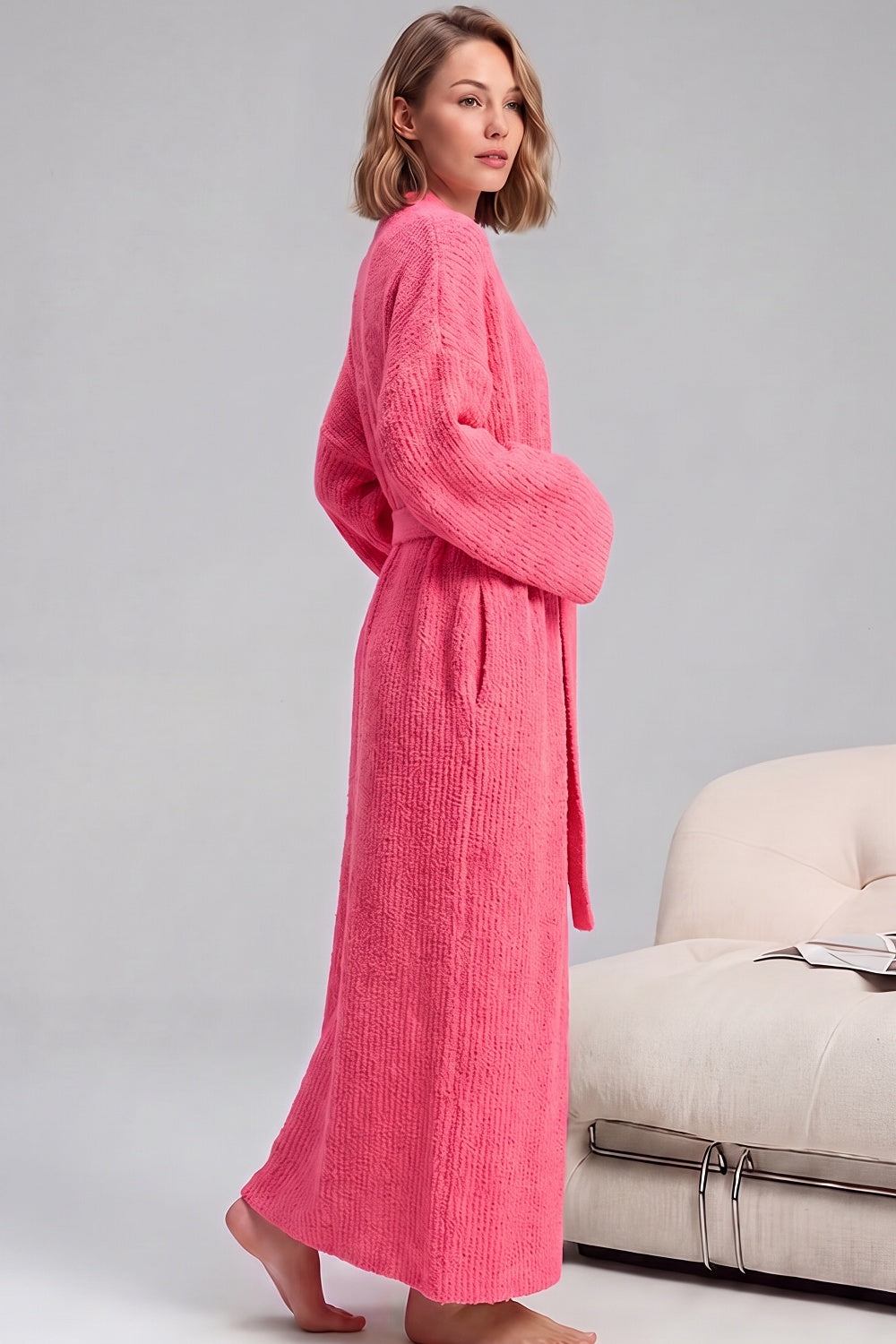 Peignoir Noelle en peluche à poches – photo 7