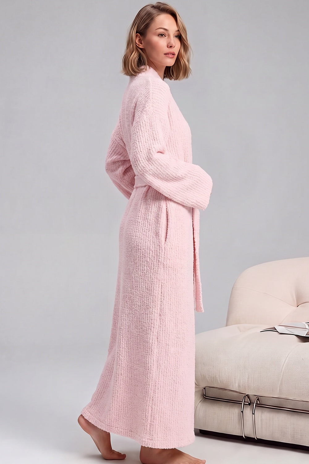 Peignoir Noelle en peluche à poches – photo 11