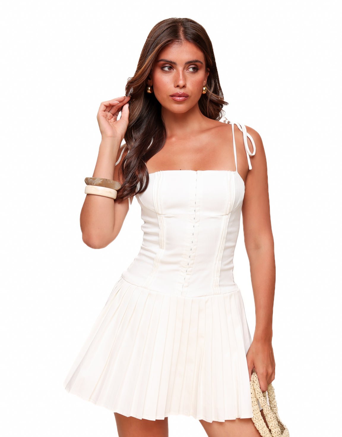 Mini-robe plissée Soft Muse